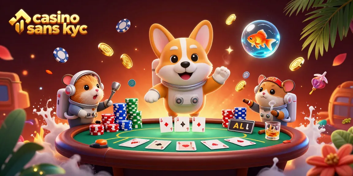 Découvrez les jeux au casino sans KYC avec un corgi astronaute dans un casino spatial animé.