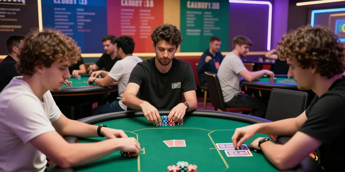 Agen Poker Online tournament scene with players engaged in a lively game, showcasing competitive spirit and community.