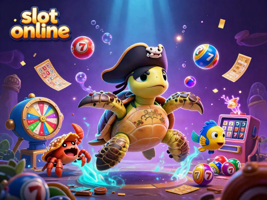 Slot online dengan karakter unik dan elemen permainan menarik dalam ilustrasi 3D