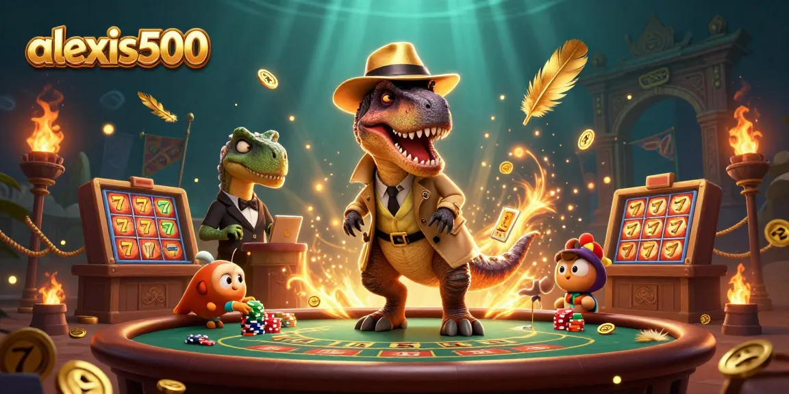 Experience thrilling blackjack action at alexis500 with a clever velociraptor card counter and a vigilant stegosaurus pit boss.