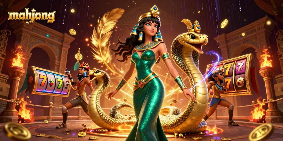 Play mahjong in a vibrant casino atmosphere with winning symbols and dynamic game elements.