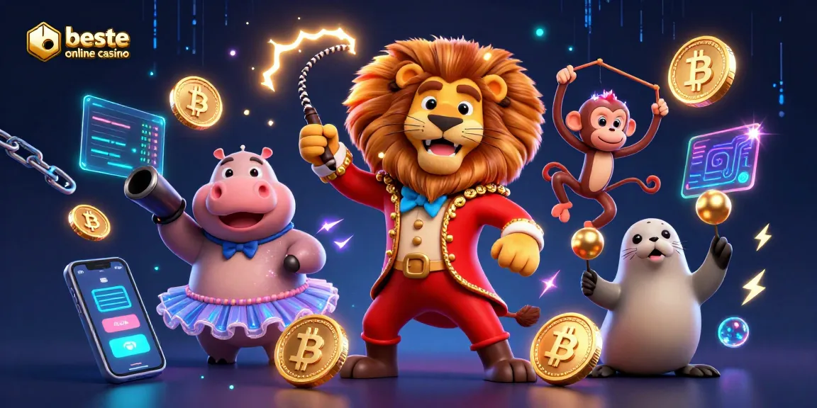 Experience the excitement of the beste online casino with engaging circus characters and vibrant gaming elements.