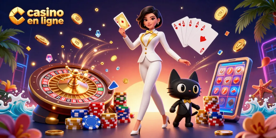 Vivez un gameplay palpitant avec une femme glamour et son compagnon félin dans un casino en ligne.