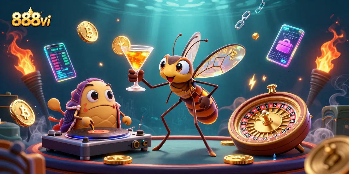 Engage with 888vi's energetic casino culture featuring a mascot, DJ, and roulette.