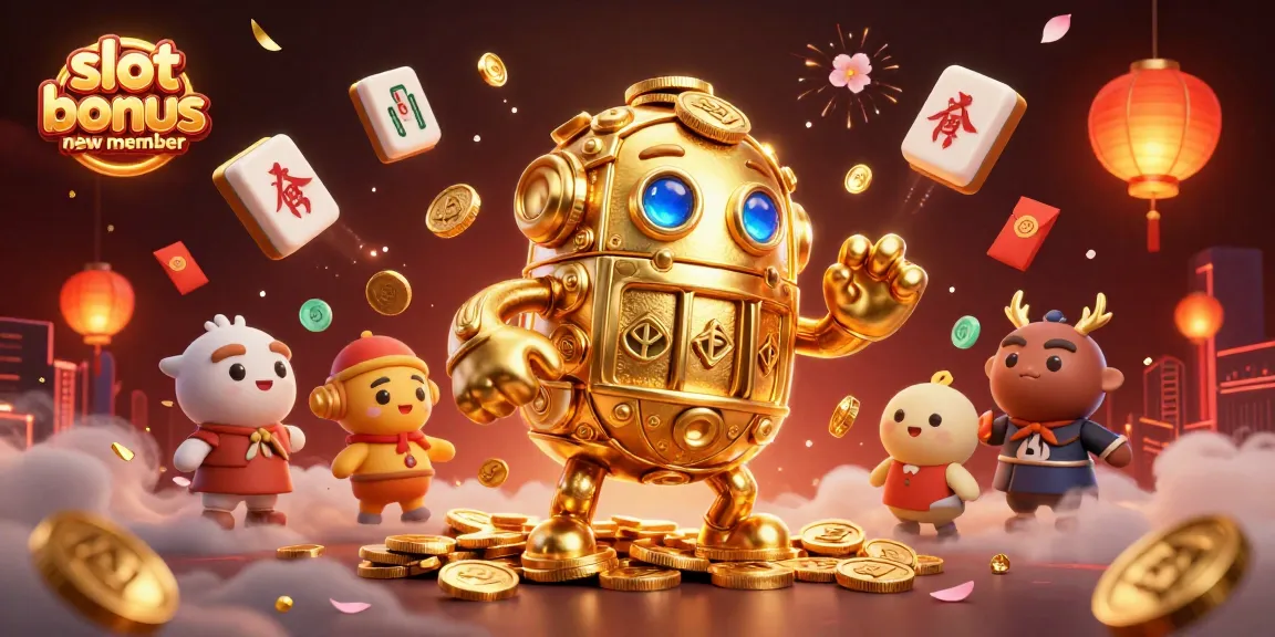 Experience the excitement of slot bonus new member with dynamic casino elements and a golden golem.