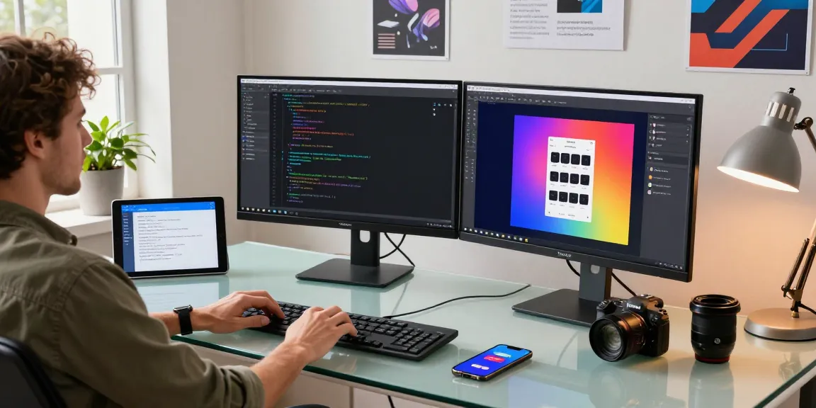 Developer utilizing Snipaste官网 at a vibrant workspace, showcasing its powerful screenshot features and design tools.