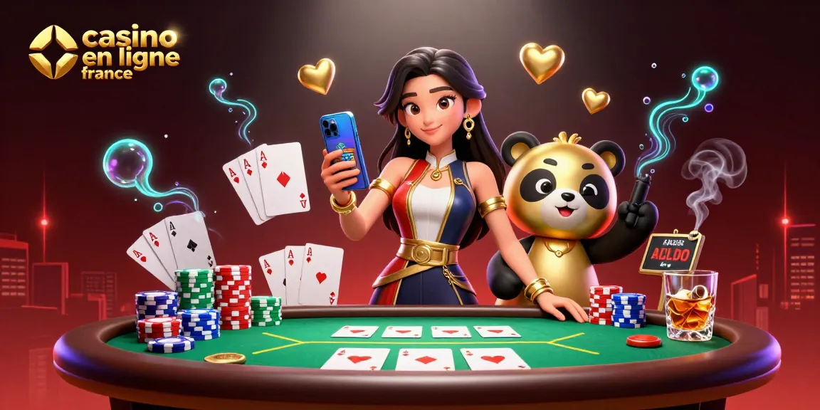 Jouez à des jeux passionnants sur casino en ligne France avec une femme asiatique et une mascotte panda dorée.