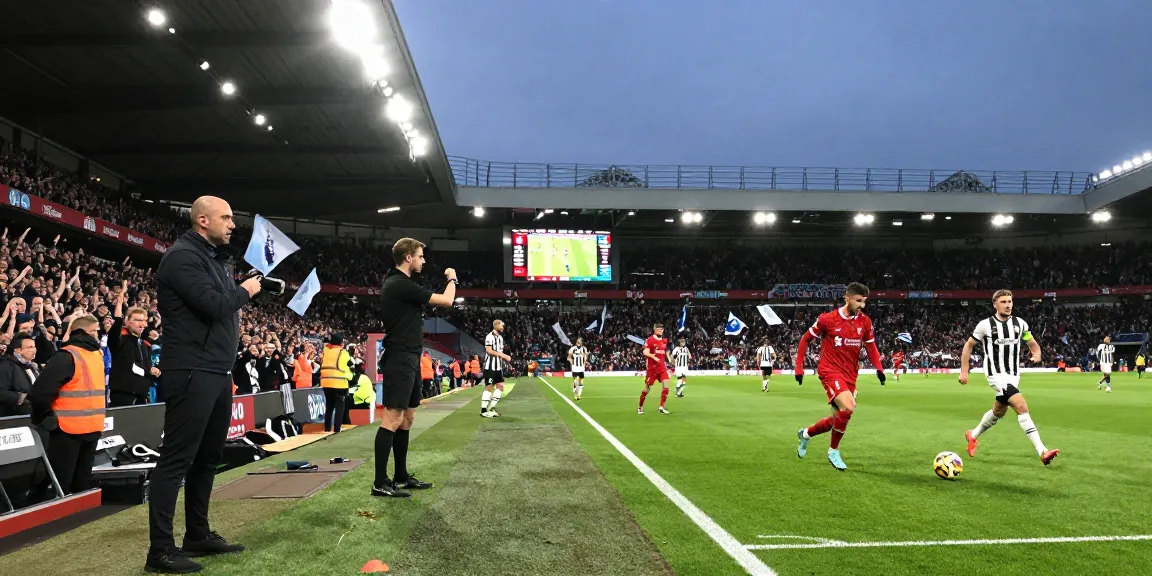 Live football action at https://footballstandings.tv/ featuring Liverpool vs Newcastle United in an exciting Premier League match with vibrant fans and players.